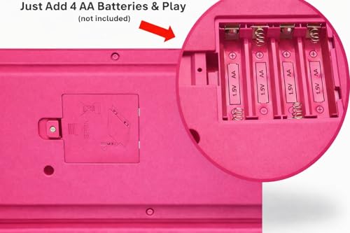 Image of Piano Keyboard with Mic | 61 Keys, 10 Rhythms, 16 Tones, 6 Demo Songs & 8 Percussions | Electronic Musical Toy for Boys & Girls | Educational & Recording Keyboard for Beginners-Pink