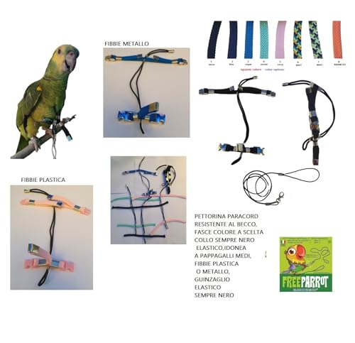Pechera ajustable de paracord de 10mm para periquitos grandes y loros amazonas 5