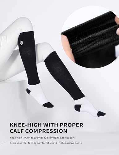 Harrison Howard 3 Pairs Premium Quality Equestrian Riding Socks for Horse Riding &Tall Boot Knee High Socks for Women4