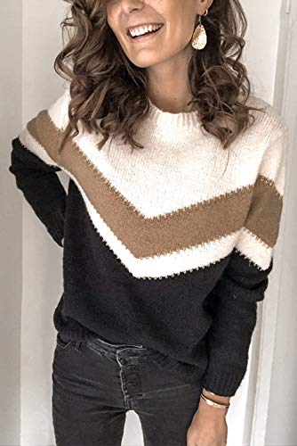 Image of ANCAPELION Women's Casual Sweater Pullover Winter Basic Sweatshirt Long Sleeve Cozy Knitted Jumper Tops Loose Fit