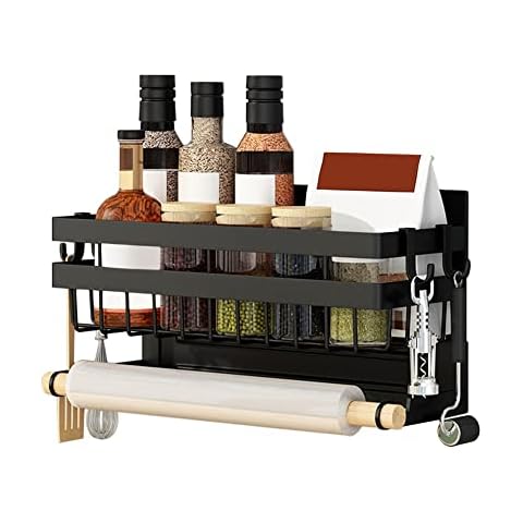 Redwestmelon Estante Magnético para Especias de Nevera de 2 Tier Cover