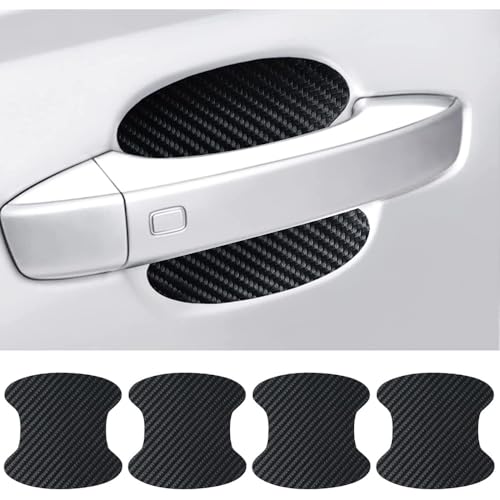 4-Pcs Professional-Grade Car Door Handle Protectors - with Self-Adhesive Backing for Universal Vehicle Compatibility, Interior Protection and Exterior Styling