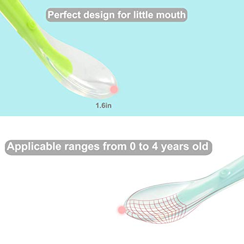 Pandaear Baby Silicone Soft Spoons| Training Feeding For Kids Toddlers Children And Infants| Bpa Free 6 Pack| Great Gift Set |Gum-Friendly First Stage (Spoons With Container) #TOP4