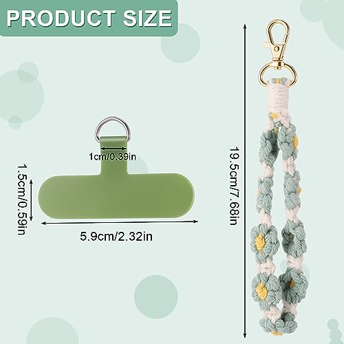 Jspupifip NQNODJAC9332 2 Pcs Boho Macrame Phone Wrist Strap thumb #2