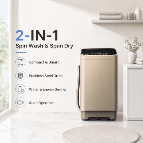 Image of Portable Washing Machine Full Automatic 17.7lbs Small Washing Machine