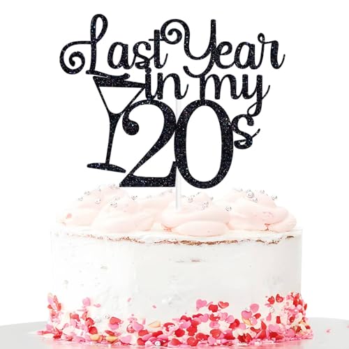 Dejupgar Last Year in My 20s Cake Topper, Funny 29th Birthday Cake Decorations, Cheers to 29 Years 29 and Feeling Fine Party Supplies