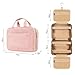 Carrywell (Not Made In China) Toiletry Bag Travel Bag with Hanging Hook, Makeup Organizer Case, Water-Resistant Cosmetic Bag For Full-size Containers, Toiletries, Pink Medium