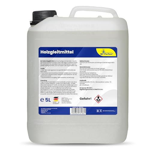 Mr. Perfect® Silikonfreies Holzgleitmittel | 5 Liter |Gleitmittel für Holzbearbeitung | Holz Gleitmittel für Hobelmaschine, Frästische,...