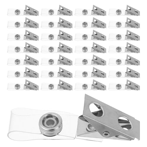 Clips porte-badge double trou résistant Healeved avec pince métallique lot de 120