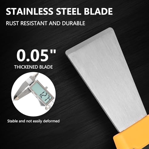 KAMaster Grill Gasket Removal Scraper,Stainless Steel Straight Blade Oily Scraper with ABS+TPR Gluing Handle,Smoke Grill Accessories Must Have BBQ Kamado Grill Parts Easy to Remove The Old Gasket - Thumbnail 3