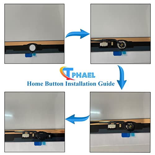 T Phael Black Home Button Replacement For Ipad 10.2" 2019 7 7Th Gen (A2197 A2198 A2200), 2020 8 8Th Gen (A2270 A2428 A2429 A2430), 2021 9 9Th Gen Incl Flex Cable Connector #TOP4
