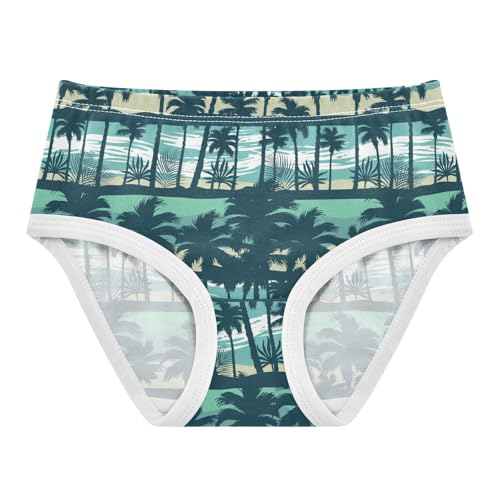 Little Girls' Soft Cotton Underwear Kids Breathable Comfort Tropical Palm Trees Beach Panties Briefs Toddler - Main Image