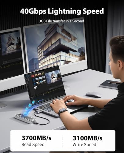 Image of ORICO 40Gbps M.2 NVMe SSD Enclosure with Cooling Fan, Tool-Free Installation Aluminum Crystal NVMe Case, Support 2280 M2 Solid State Drive, Compatible with Thunderbolt 3 /4 USB4 /3.2 /3.1 /3.0