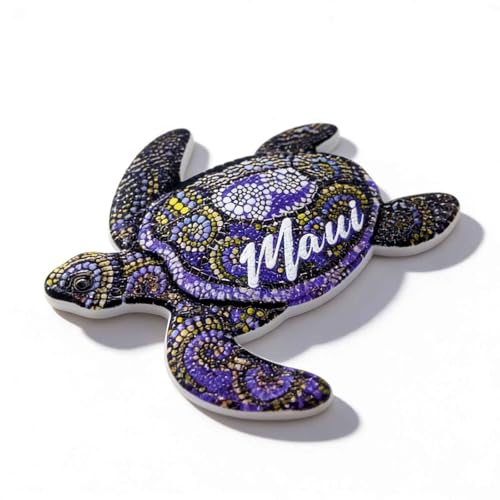 Imán de nevera decorativo de tortuga Maui en resina 3D miniatura 6