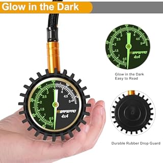 ATsafepro Manometro Pressione Gomme professionale 2 in 1, Misuratore pressione pneumatico 75Psi con valvola di sfiato Fodera speciale per pneumatici fuoristrada 4X4