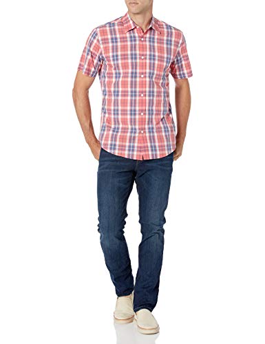 Image of Amazon Essentials Men's Regular-Fit Short-Sleeve Poplin Shirt, Collared, Washed