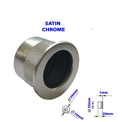 Universal Hardware Small Finger Pull Sliding Handles Reccessed Flush Fitting Pocket Insert Sliding Doors Polycarbonate Material (Satin Chrome)