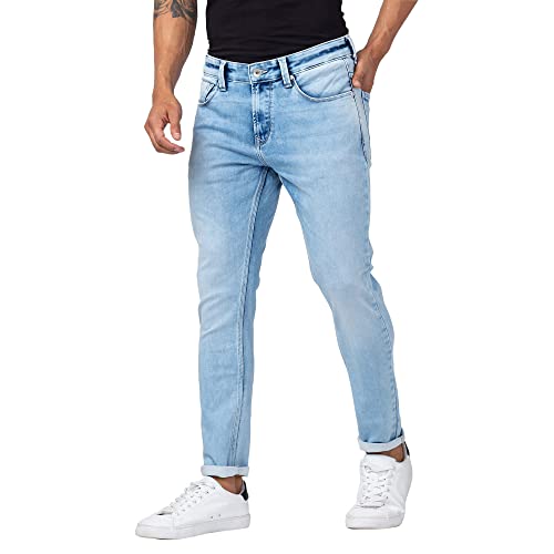 Image of Spykar Men's Kano Slim Fit Mid-Rise Jeans (Ankle Length)