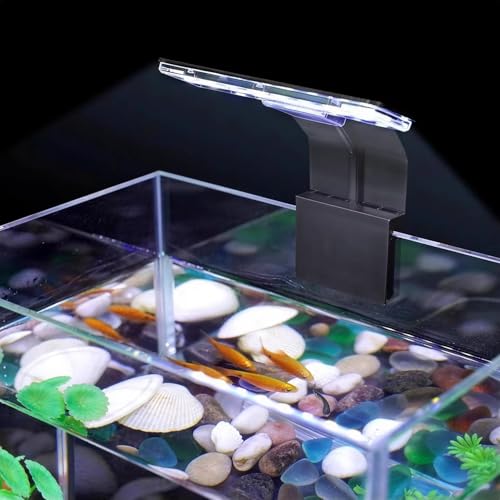 Image of Mini Clip On Fish Tank Light 7W Small Aquarium Light for 1 to 5 Gallon Nano Tanks USB Moving Lamp with White Red Blue Green LED (Adapter NOT Included)