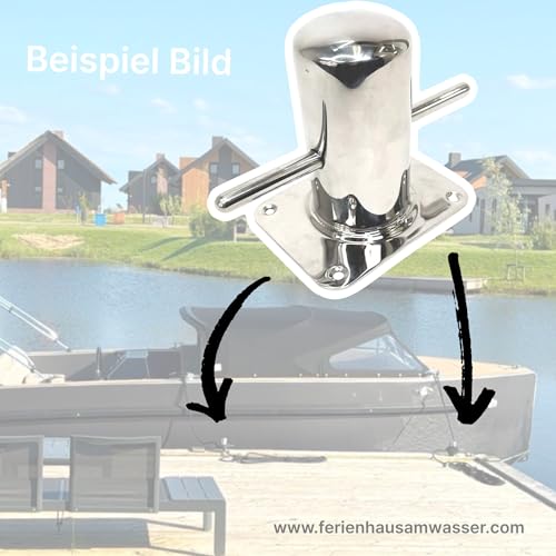 Fantic26 Boot Edelstahl Leinen Festmacher Kreuz Poller 120mm Edelstahl Rostfrei Marine Anlege Stegpoller für Motorboote I Tender I Schaluppe I Sloep I Schlauchboote