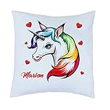 coussin licorne personnalisé prénom au choix réf 107