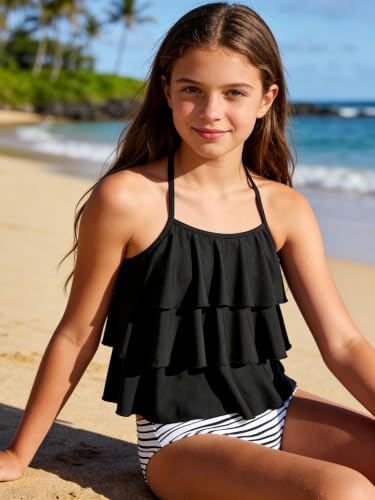 Image of UIQUR Girls Swimsuit Two Pieces Tankini Set Bikini Bathing Suits 7-16Y