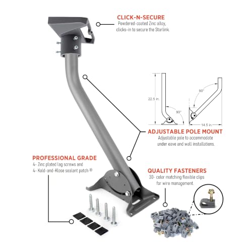 Starlink Generation 3 Roof and Wall Mount Kit Compatible with Gen3 / V3 Starlink Standard Dish by Satellite Oasis - Image 3