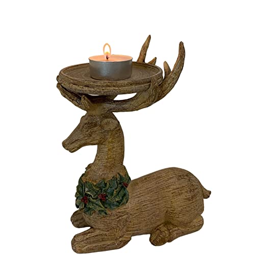 Huang Tealight Candle Holder - Reindeer Candle Holder, Resin Deer Shape For Candle, Candy, Jewelry For Wedding, Housewarming, Christmas, Valentine, Party (Green) #TOP2