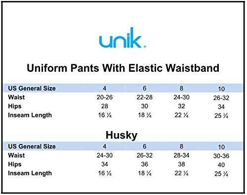Unik Boy's Uniform All Elastic Waist Pull-On Pants Bu03 Navy 12 #TOP3