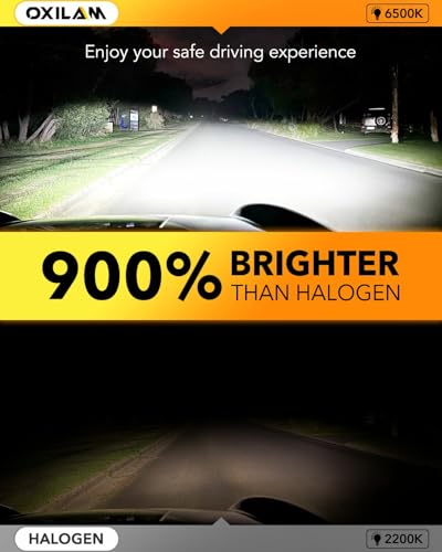 Image of OXILAM H11 LED Bulb H8 H9, 40000LM 60W, 900% Ultra-Bright 6500K White Fog bulb, 5 Min Quick Install, 10 Years Lifespan, No Flicker, 99% Compatibility, Plug and Play, Pack of 2