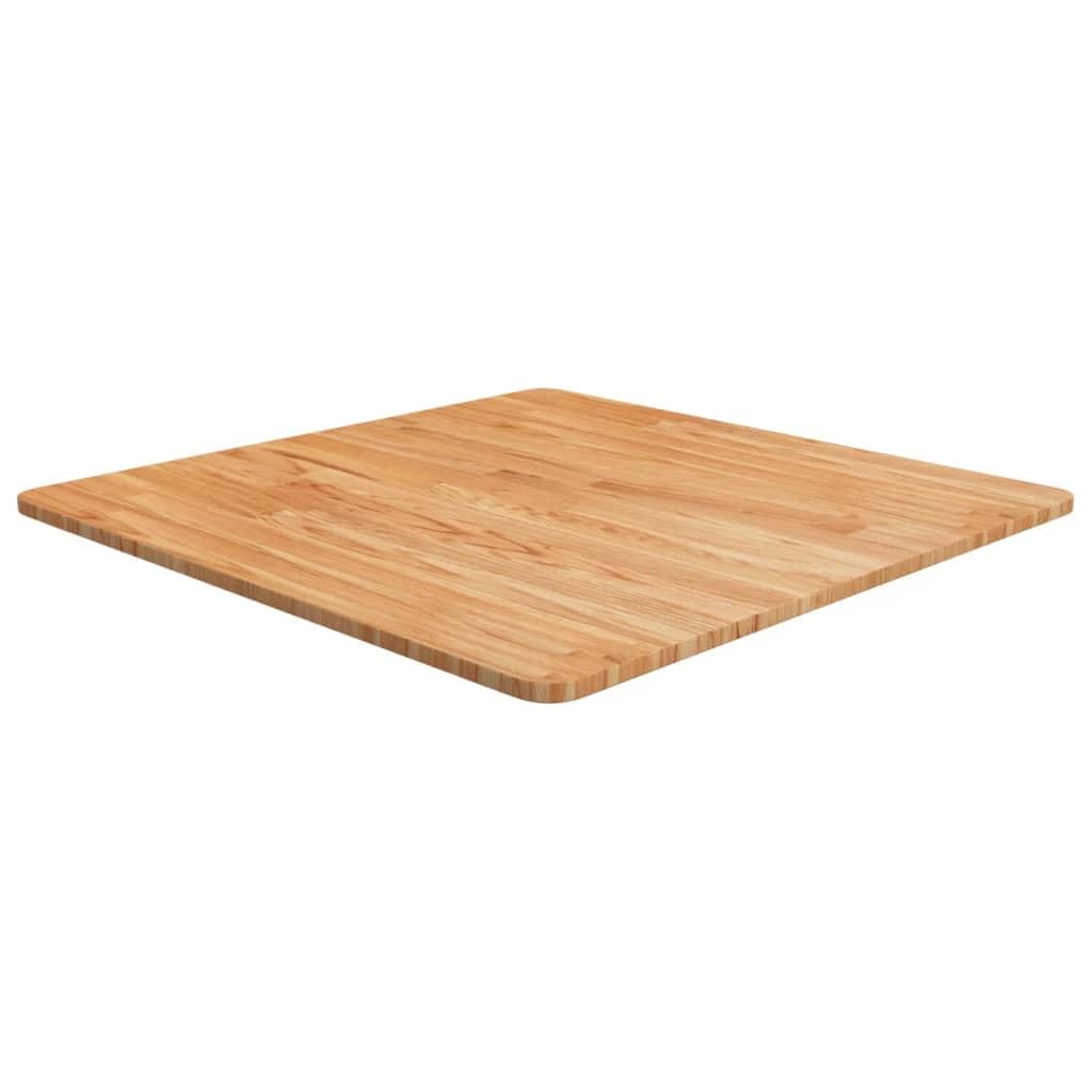 Quadratische Tischplatte aus massivem Eichenholz 70x70cm Hellbraun, Robustes Holz, stabile Arbeitsplatte, vielseitig für Esszimmer, Büro, DIY BAU, Restauration und Möbelzubehör