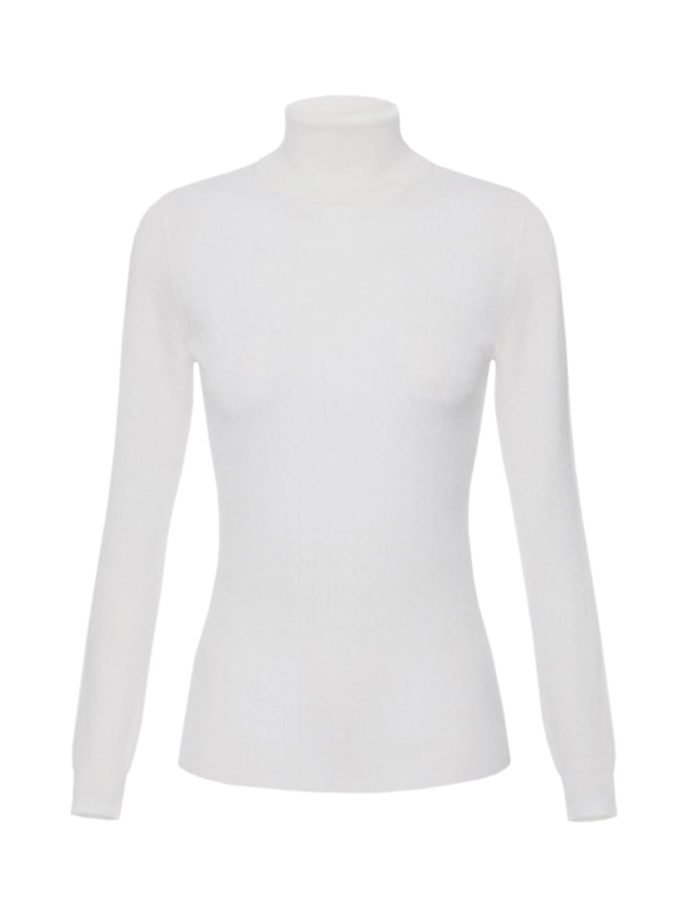 Elisabetta Franchi Maglia in Lana Bianca con Micro Logo Jaquard MK23S56E2 360 40