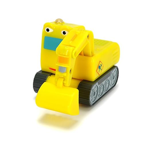 Dickie Toys - Stadens hjältar, Bernd grävmaskinen, grävmaskinen med ljus, originallåtar, ljud och frigångsfunktion, inklusive samlarkort med hemlig kod