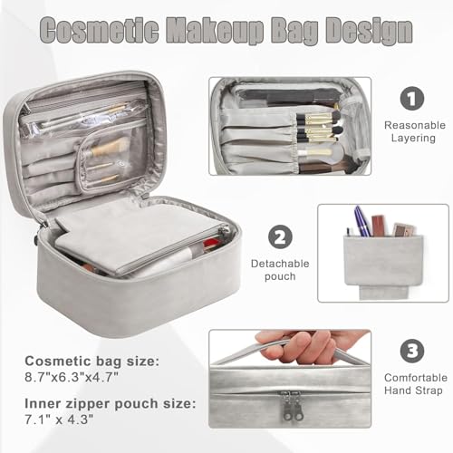 Zebra 20" Expandable Carry-On Luggage Set with TSA Lock, Lightweight Hardshell Suitcase with Spinner Wheels, PC+ABS Durable Checked Luggage, Bonus Travel Backpack & Cosmetic Makeup Bag,Orange4