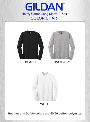 Gildan Custom Long Sleeve T-Shirts - Personalized Heavy Cotton Crewneck Tee Unisex Men Women - Customize Image, Text & Photo3