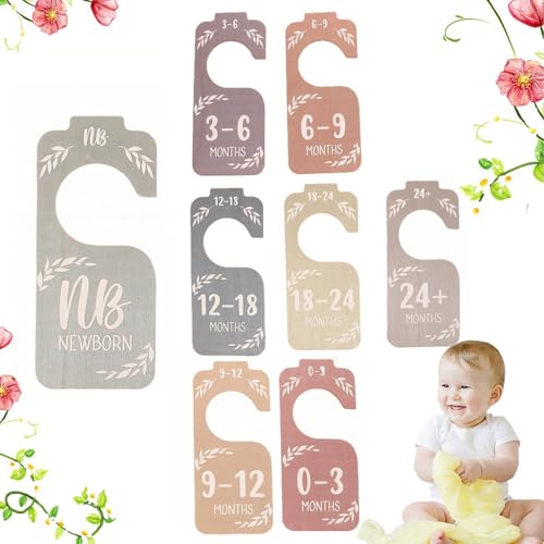 Image of GLDonee Wooden Baby Closet Dividers for Baby Clothes Organizer,Colorful Baby Closets Organizer for Nursery Decor,Baby Clothes Dividers for Closet Size Hangers for New Mom Dad Parents (Colorful)