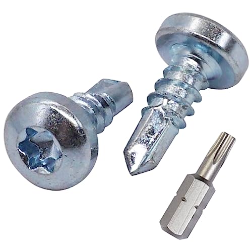 SKIR'CO (300 piezas) Tornillos autotaladrantes 4,8 x 13 mm, cabeza alomada, DIN 7504 N Tornillos zincados, tornillos autorroscantes