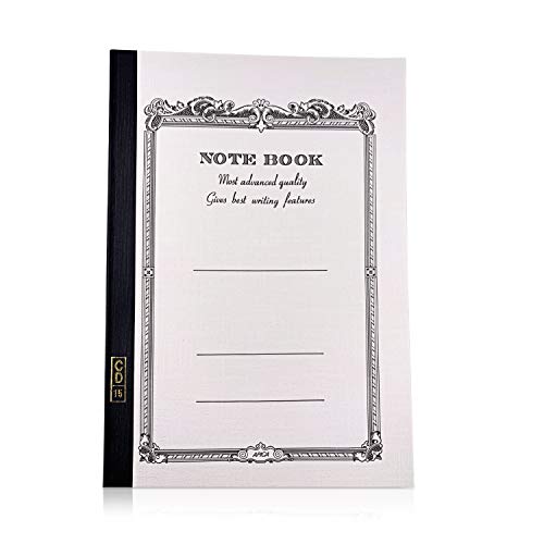 APICA Carnet de Notes Ligné CD15W Blanc | 68 pages | Papier japonais lisse idéal stylo plume | Grand format 17,9 x 25,2 cm | Couverture souple