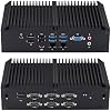 Qotom Fanless I5 Mini PC Q1055X Core i5-10210U,1.6GHz 15W AES-NI 4GB RAM 128GB M.2 SSD 6*RS-232,8*USB,3*Display,2*LAN,WIN10/11 Fanless Aluminium Alloy Shell