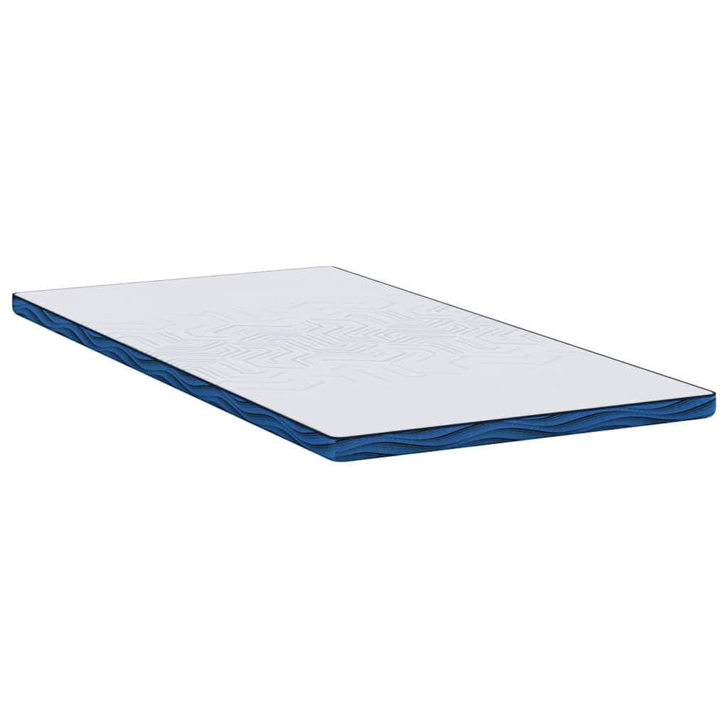 Cubrecolchón blanco 120 x 200 cm de espuma con memoria con funda Jacquard, sobrecolchón de espuma de poliuretano de alta densidad para comodidad y soporte