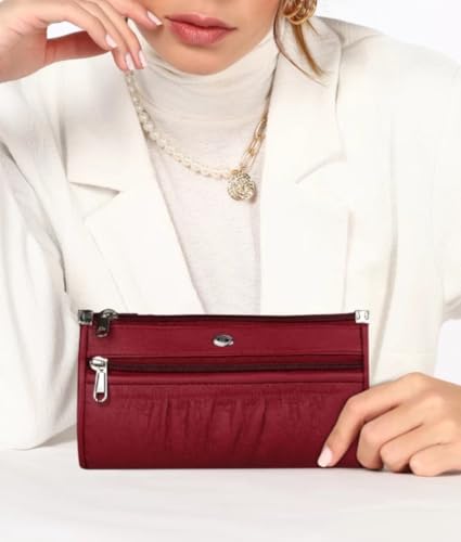 Image of Trendy PU Multi Zip Pocket Daily Use Purse for Women Wallet Bag for Girls Clutches Bag for Women Multicolour Small Handbag Multi card slots phone pocket ladies purse
