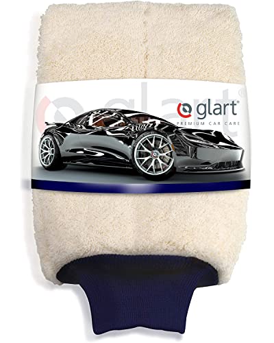 Glart 44WH Guante de microfibra para lavar el coche con jabón, Blanco, 27 x 17 cm