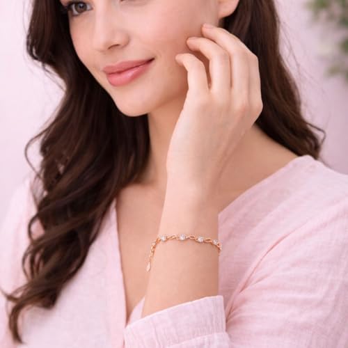 Image of Nilu's Collection Glam up Your Look with Stylish 925 Silver-Plated Copper Bracelet for Women and Girls