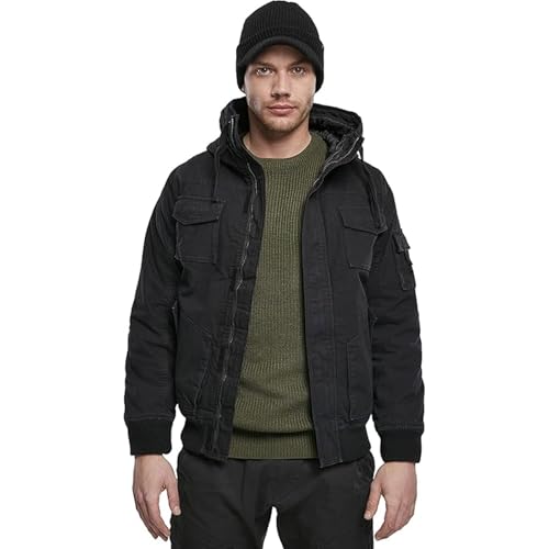 Men Hooded Short Jacket-Warm Lightweight Breathable Military Style Everyday Outdoor Field