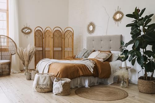 SUENOSZZZ-ESPECIALISTAS DEL DESCANSO Cabecero de Cama Bruselas tapizado en Tela para Camas de 150 (160 x 120 cm) Tela Beige - imagen 2