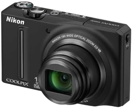 Nikon COOLPIX S9100 12.1 MP CMOS Digital Camera with 18x NIKKOR ED Wide-Angle Optical Zoom Lens and Full HD 1080p Video (Black) (Old Model Camera) (Renewed)