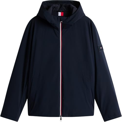 Tommy Hilfiger Herren Windbreaker Jacke Hooded Leicht, Blau (Desert Sky), XXL – Ansicht 5