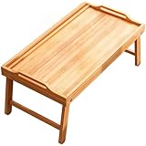 Momgla ローテーブル 折りたたみ おしゃれ 竹製 ちゃぶ台 ベッドテーブル 折り畳み机 座卓ベッドトレイ 軽食朝食トレイテーブル 完成品 折りたたみ式デスク 小さい 小型 軽量 膳 (ナチュラル,50*30*24CM)