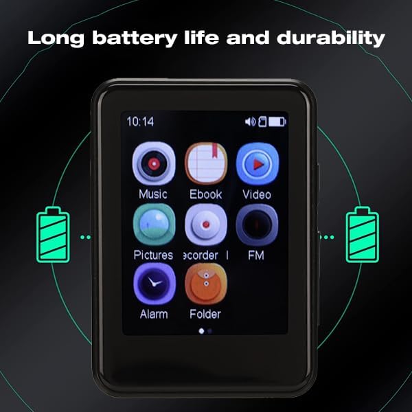 Miniatura 5 de Reproductor MP3 MP4, reproductor de MP3 de alta fidelidad 5.0, pantalla táctil de 2.5 pulgadas, grabación de música con altavoz y radio para la