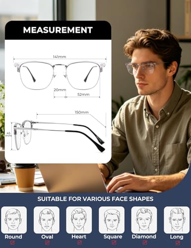Image of ZanyLen Blue Light Blocking Glasses Men Computer Gaming Glasses For Mens